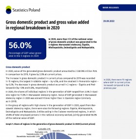 Gross domestic product and gross value added in regional breakdown in 2020