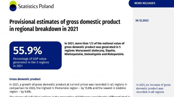 1-st page Provisional estimates of gross domestic product in regional  breakdown in 2021