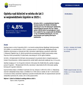 Opieka nad dziećmi do lat 3 w województwie śląskim w 2025 r.