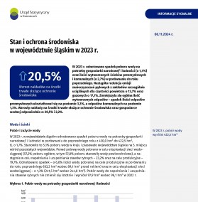 Stan i ochrona środowiska w województwie śląskim w 2023 r. - 1 strona