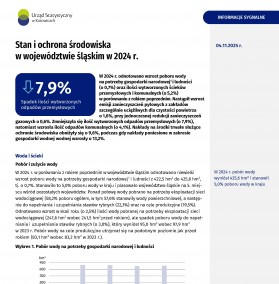 Stan i ochrona środowiska w województwie śląskim w 2024 r. - 1 strona