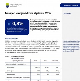 Transport w województwie śląskim w 2023 r. - 1 strona