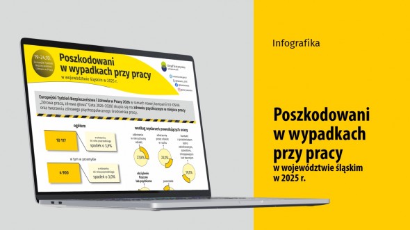 Poszkodowani w wypadkach przy pracy w województwie śląskim w 2025 r. (Infografika)