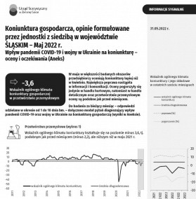 Koniunktura gospodarcza w województwie śląskim - maj 2022 r. - okładka