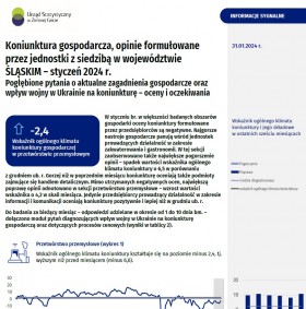 Koniunktura gospodarcza w województwie śląskim - styczeń 2024 r. - 1 strona