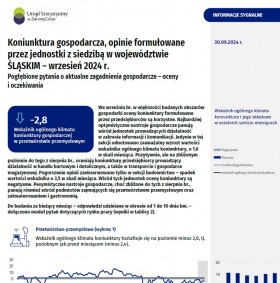 Koniunktura gospodarcza w województwie śląskim - wrzesień 2024 r.