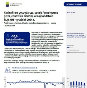 Koniunktura gospodarcza w województwie śląskim - grudzień 2024 r.