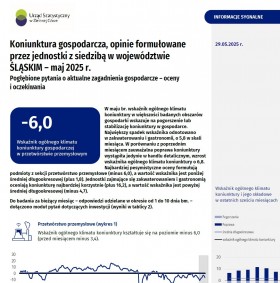 Koniunktura gospodarcza w województwie śląskim - maj 2025 r.
