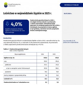 Leśnictwo w województwie śląskim w 2025 r. - 1 strona opracowania