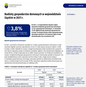 Budżety gospodarstw domowych w województwie śląskim w 2021 r. - strona pierwsza