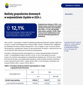 Budżety gospodarstw domowych w województwie śląskim w 2024 r. - 1 strona