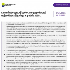 Komunikat o sytuacji społeczno-gospodarczej województwa śląskiego 2022 (XII 2021)