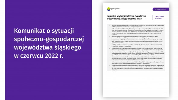 Komunikat o sytuacji społeczno-gospodarczej województwa śląskiego w czerwcu 2022 r.