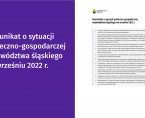 Komunikat o sytuacji społeczno-gospodarczej województwa śląskiego we wrześniu 2022 r. Foto