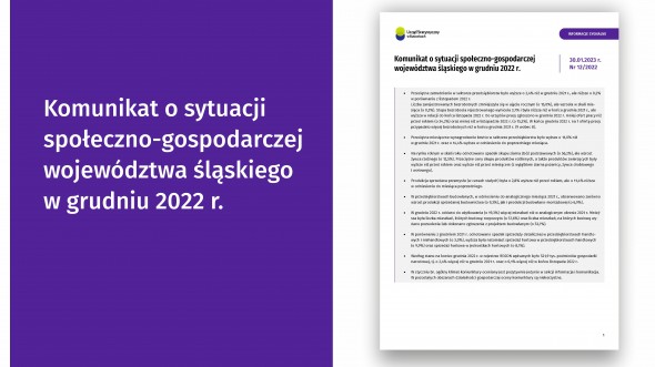 Komunikat o sytuacji społeczno-gospodarczej województwa śląskiego w grudniu 2022 r.