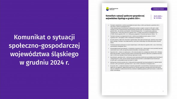 Komunikat o sytuacji społeczno-gospodarczej województwa śląskiego w grudniu 2024