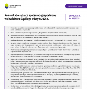 Komunikat o sytuacji społeczno-gospodarczej województwa śląskiego w lutym 2025 r. - okładka