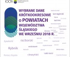 Wybrane dane krótkookresowe o powiatach województwa śląskiego we wrześniu 2018 r. Foto