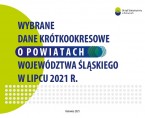 Wybrane dane krótkookresowe o powiatach województwa śląskiego w lipcu 2021 r. Foto