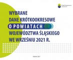 Wybrane dane krótkookresowe o powiatach województwa śląskiego we wrześniu 2021 r. Foto
