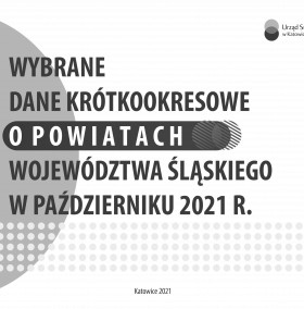okładka opracowania Wybrane dane krótkookresowe o powiatach województwa śląskiego w październiku 2021 r